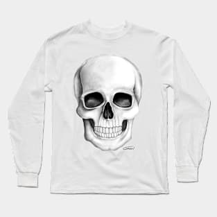 Skull (White On White Background) Long Sleeve T-Shirt